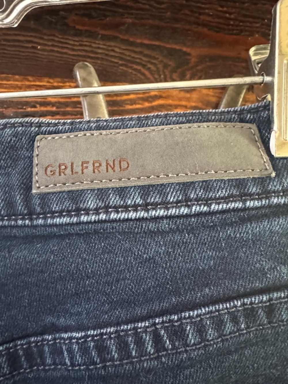 GRLFRND Dark Indigo High-Rise Skinny Jeans